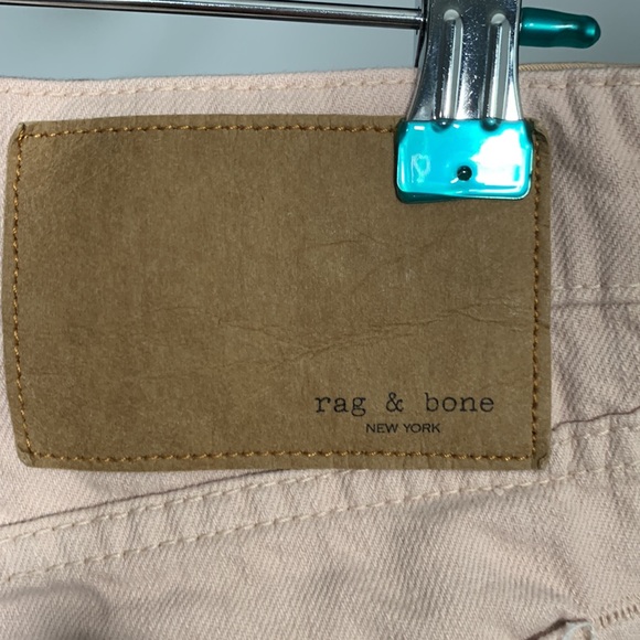 Rag & Bone Women’s Logan Mid-Rise Wide Leg Blush Relaxed Fit Light Pink Jean 24 - Picture 4 of 9